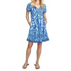 NEW RUBYYAYA lula life sorrento shirred dress in ocean